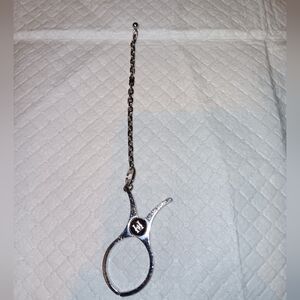 Hermes Silver Tone Glove Holder On Chain